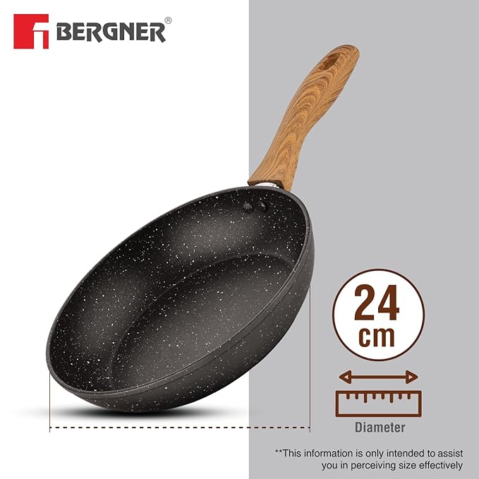Bergner Ivory Black Granite 2 Pcs Cookware Set