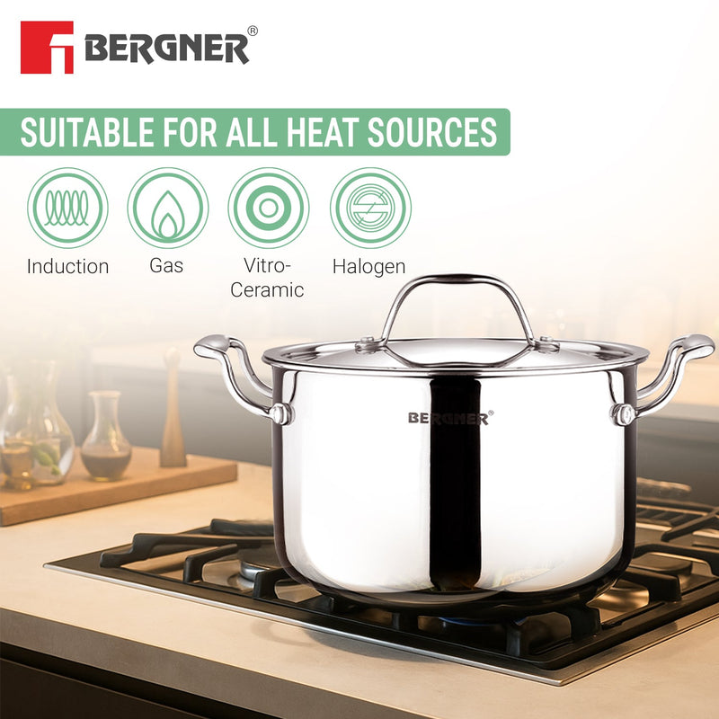 Bergner Argent Samsara 4 Pcs Triply Cookware Set