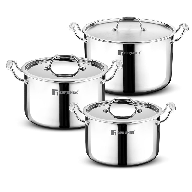 Bergner Argent Samsara 6 Pcs Triply Cookware Set