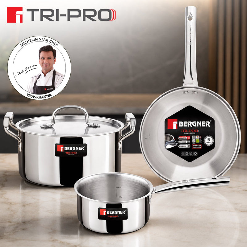 Bergner Tripro Triply Cookware Set of 4 Pcs