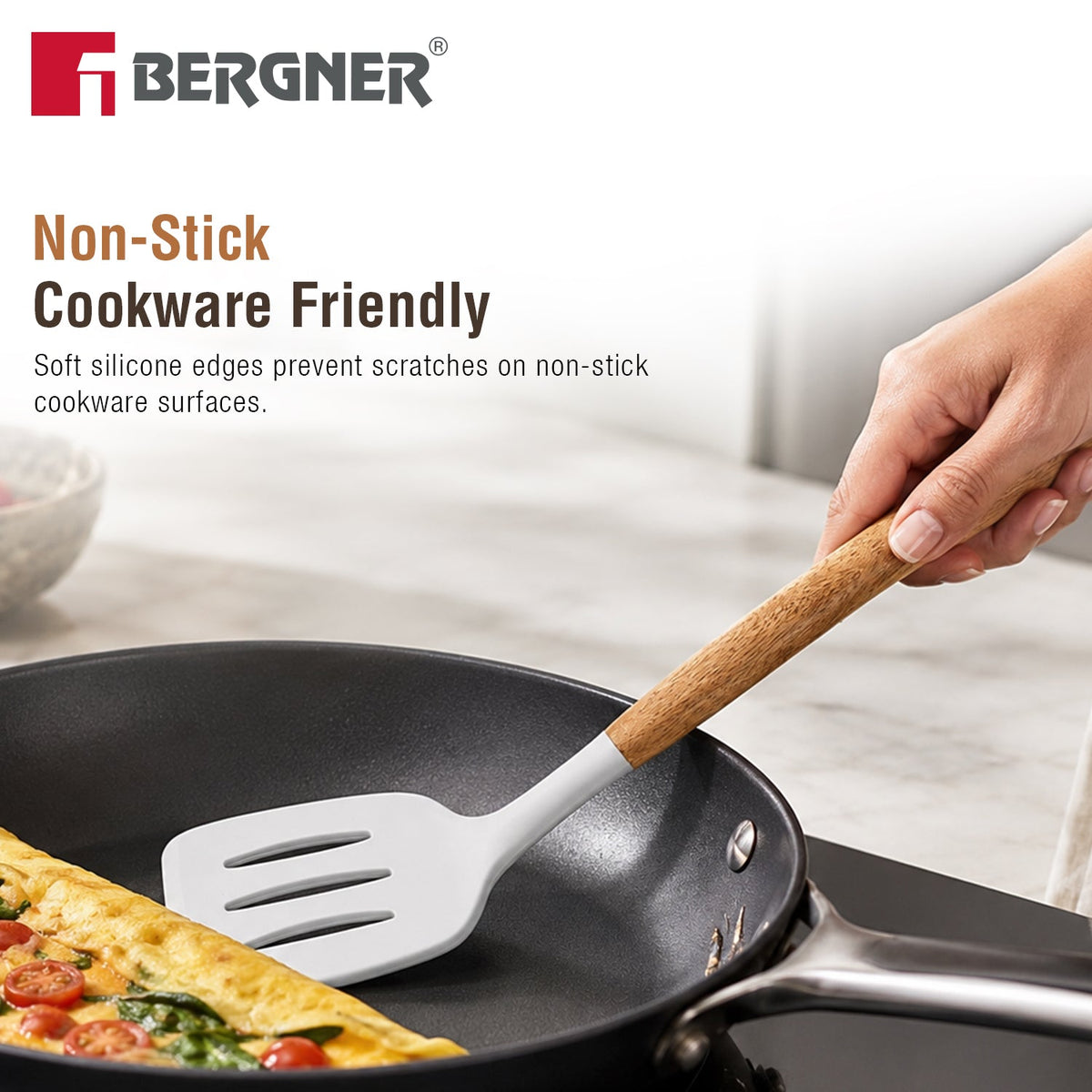 Bergner Naturally Silicone Spoons Set 4 Pcs
