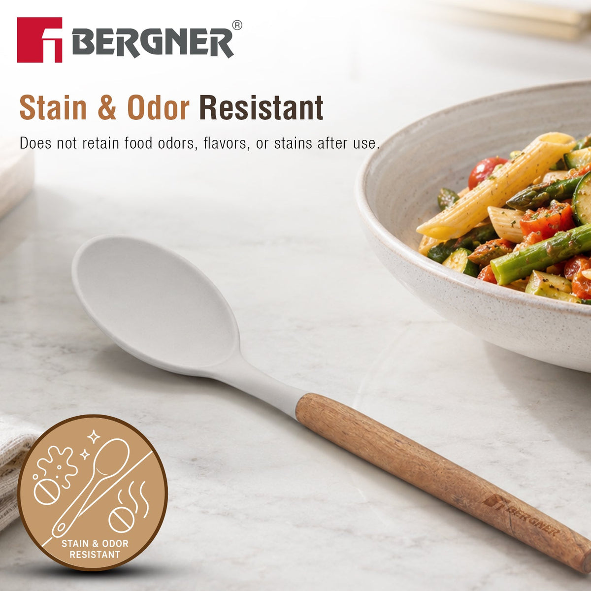 Bergner Naturally Silicone Spoons Set 4 Pcs