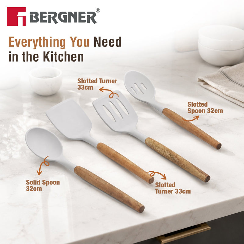 Bergner Naturally Silicone Spoons Set 4 Pcs