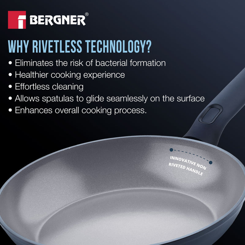 Bergner Jade Non-Stick Ceramic Coated 3 Pcs Cookware Set