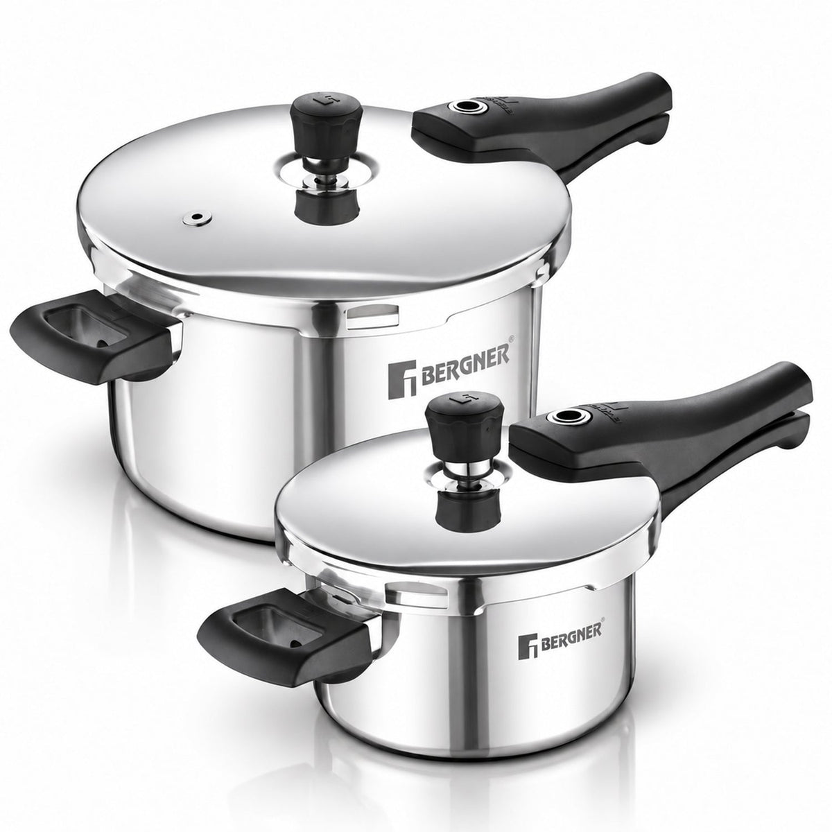 Bergner Argent Elements Triply Pressure Cooker Set  2 Pcs (1.5L + 3.5L)
