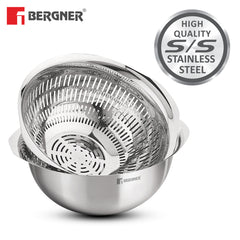 Bergner Stainless Steel Uni Colander and Mixing Bowl