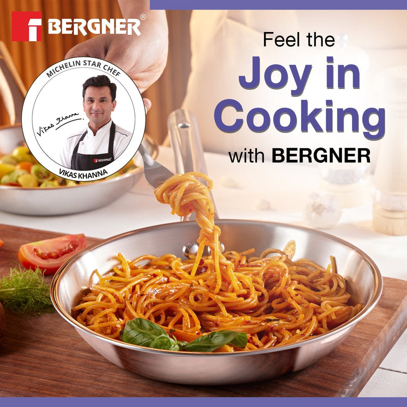 Bergner BE Essentials Tri-Ply Stainless Steel Frypan