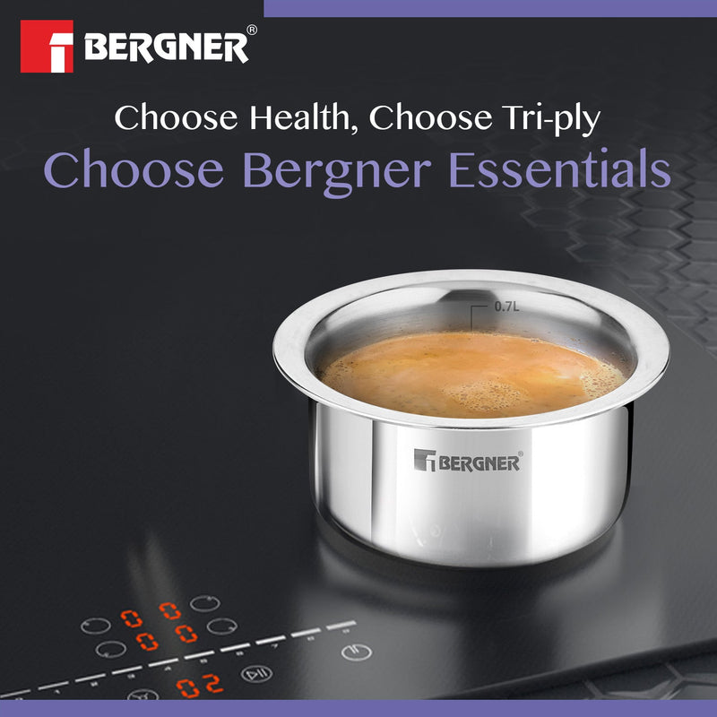 Bergner BE Essentials Tri-Ply Stainless Steel Junior Tope