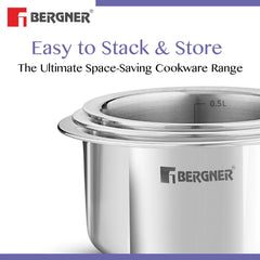 Bergner BE Essentials Tri-Ply Stainless Steel Junior Tope