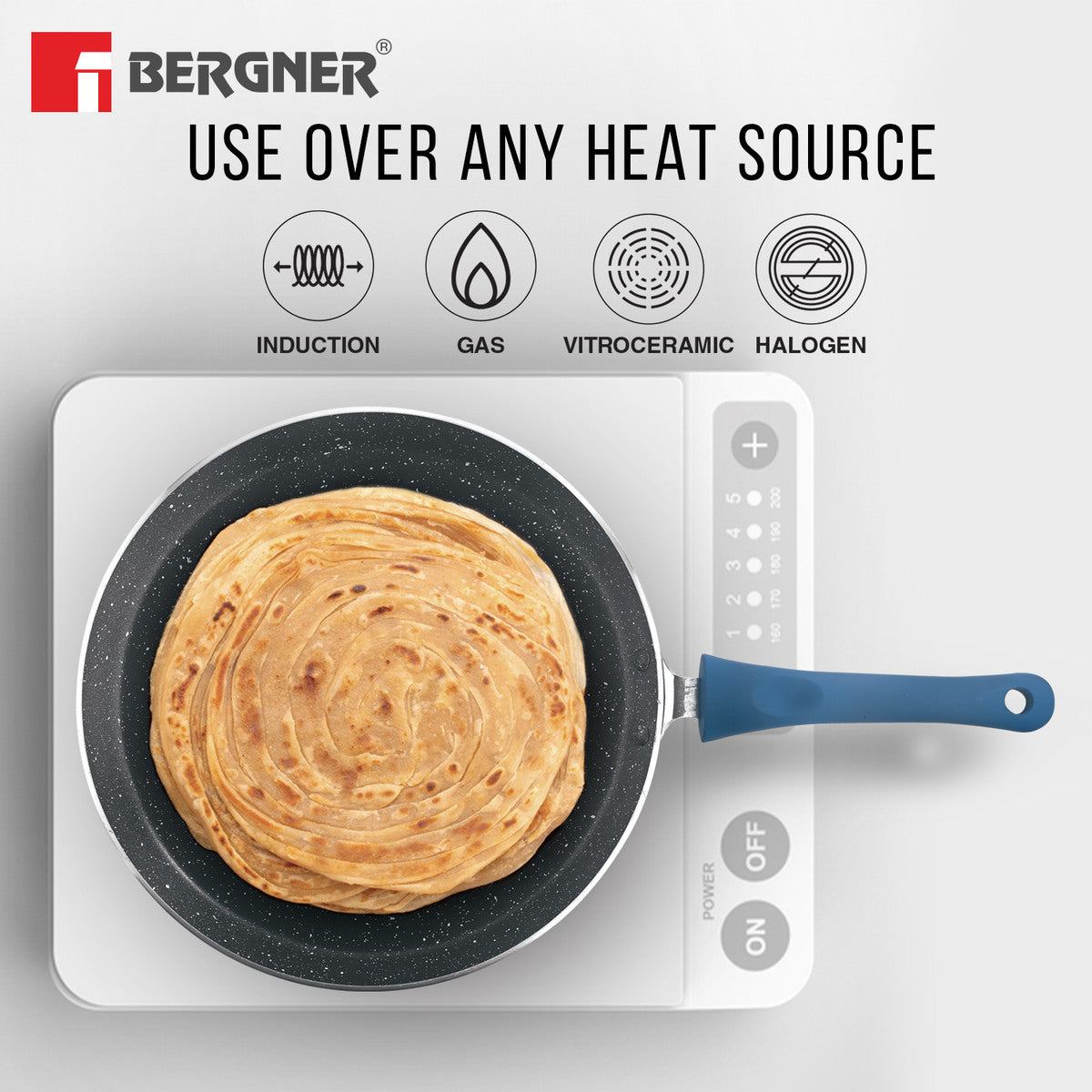 Bergner Aster Non-Stick 4 Pcs Cookware Set - Induction Bottom