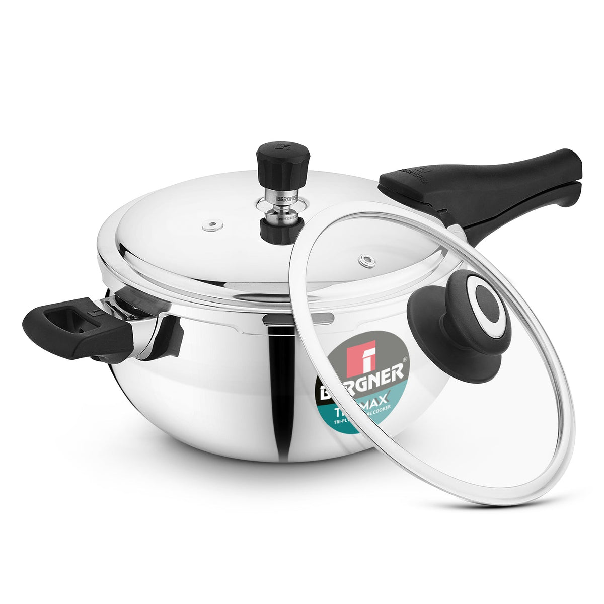 Bergner Argent Paarth Tri-Ply Stainless Steel Outer Lid Pressure Cooker