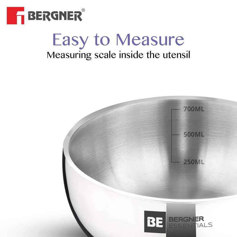 Bergner BE Essentials TriPly Stainless Steel 3 Pcs Mini Tasra Set