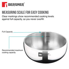 Bergner BE Essentials TriPly Stainless Steel 3 Pcs Mini Tasra Set