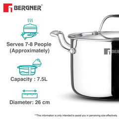 Bergner Argent Samsara Stockpot 32cm / 15L with Lid