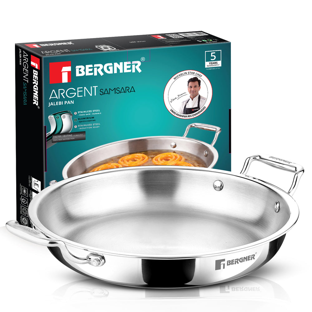 Bergner Argent Samsara Triply Jalebi Pan 36cm (5.4L)