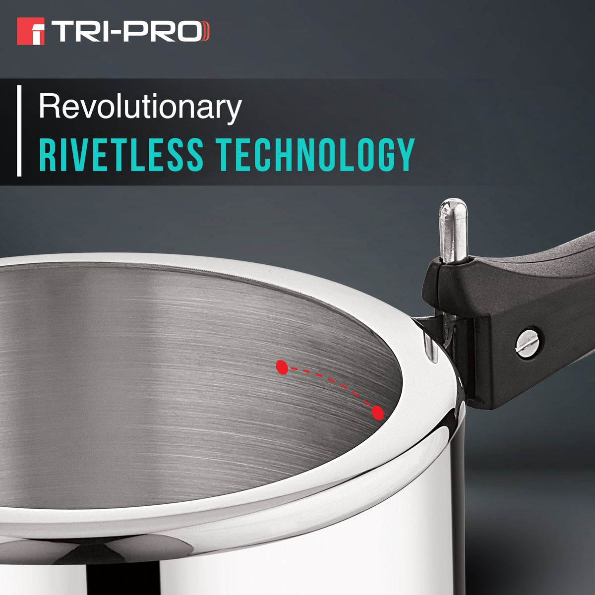 Bergner TriPro Tri-Ply Stainless Steel 5L Inner Lid Pressure Cooker - Induction Compatible
