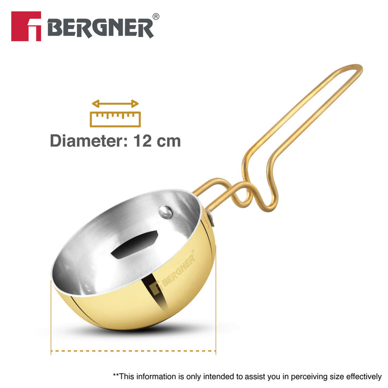 Bergner Peetlam 12cm Tadka Pan, Traditional Brass Tin (Kalai) Coated