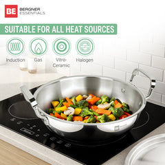 Bergner Tripro 3 Pcs Triply Cookware Set - Induction Bottom
