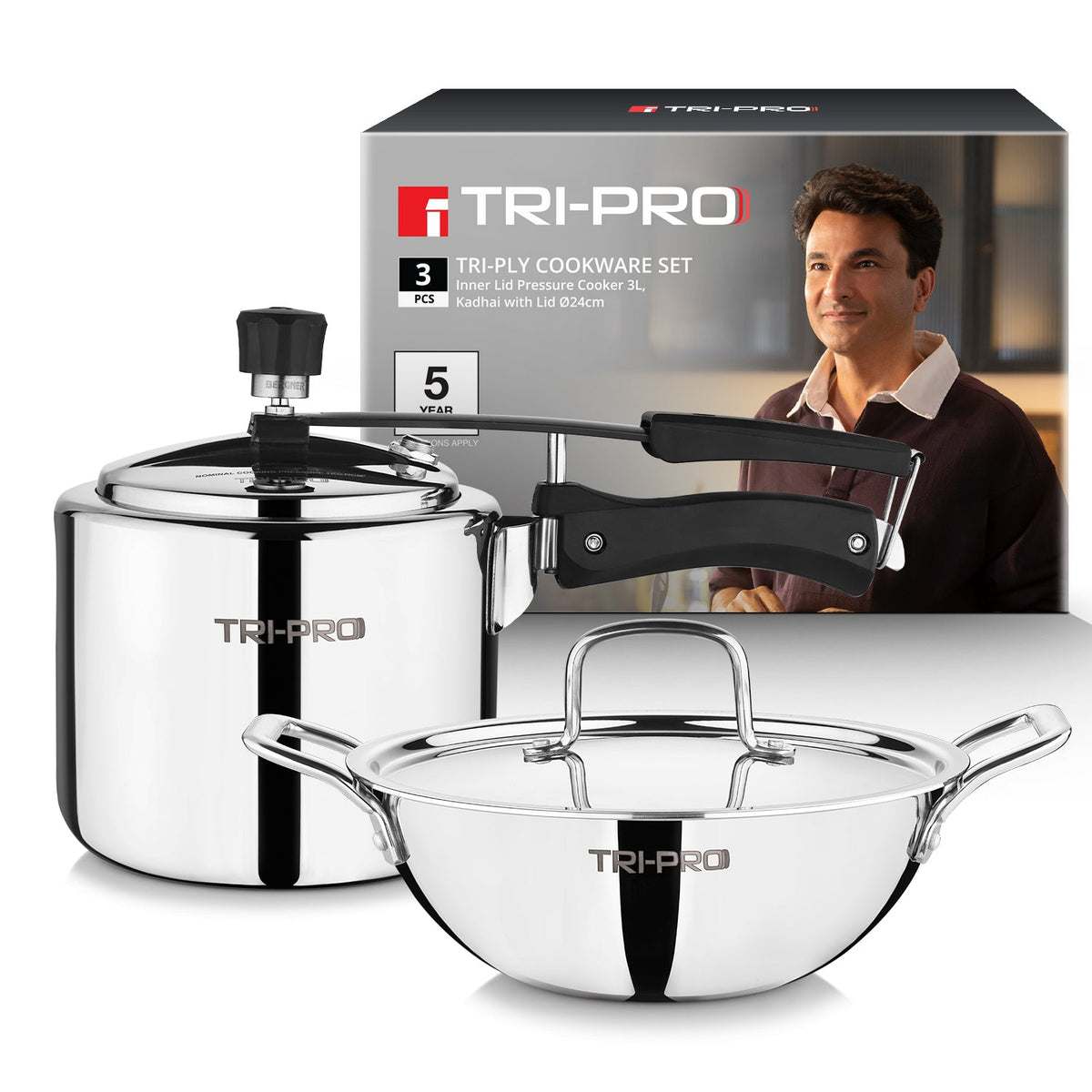 Bergner TriPro Triply Cookware Set 3 Pcs