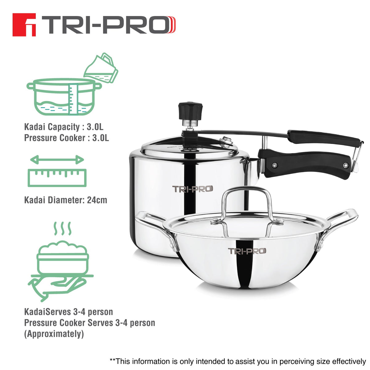 Bergner TriPro Triply Cookware Set 3 Pcs