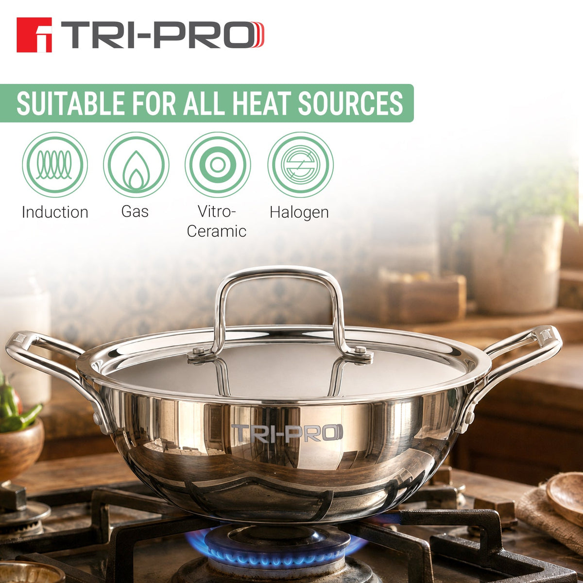 Bergner TriPro Triply Cookware Set 3 Pcs