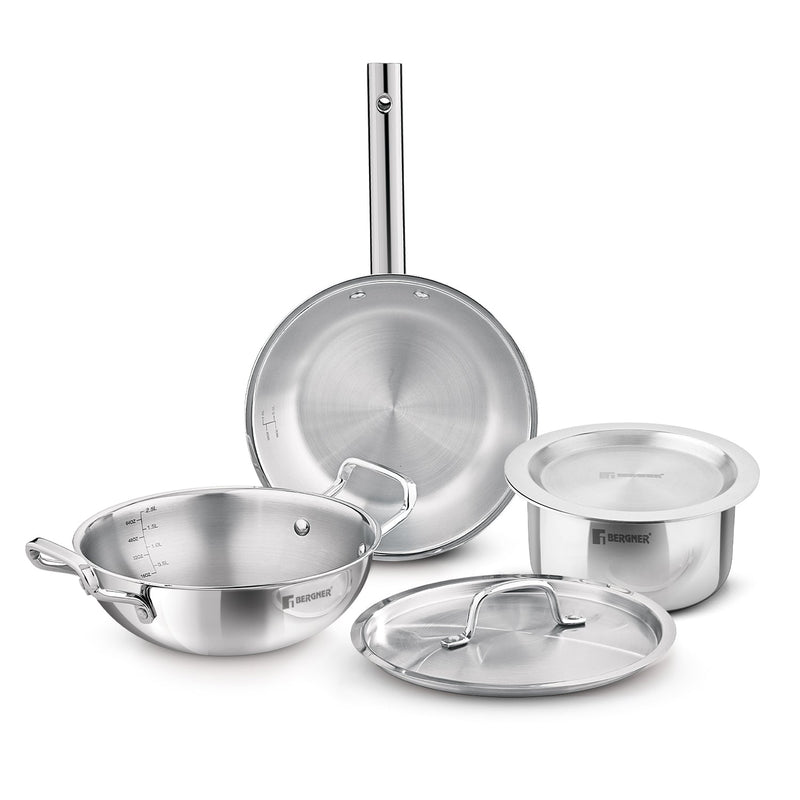 Bergner Tripro Triply 5 Pcs Cookware Set - Induction Bottom