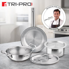 Bergner Tripro Triply 5 Pcs Cookware Set - Induction Bottom