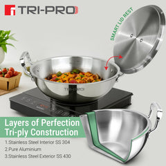 Bergner Tripro Triply 5 Pcs Cookware Set - Induction Bottom