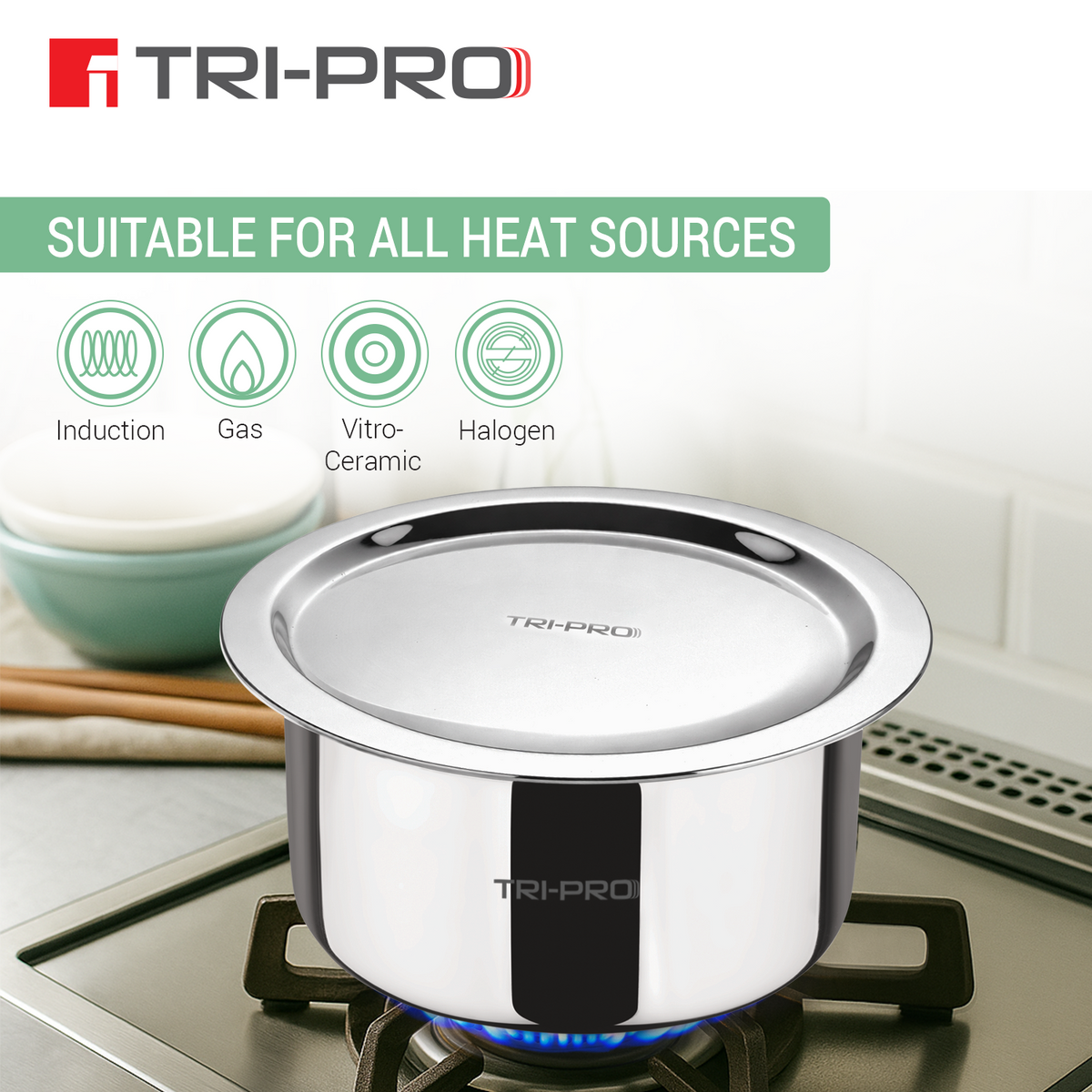 Bergner Tripro Triply 5 Pcs Cookware Set - Induction Bottom