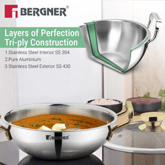 Bergner TriPro 7Pc Cookware Set Triply