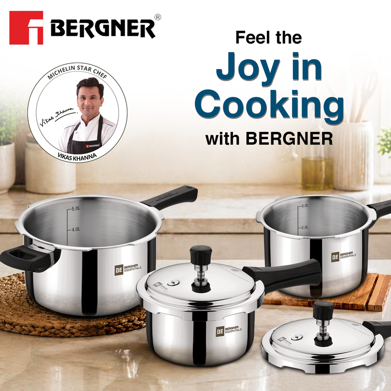 Bergner BE Essentials Triply Pressure Cooker 3 Pcs Set