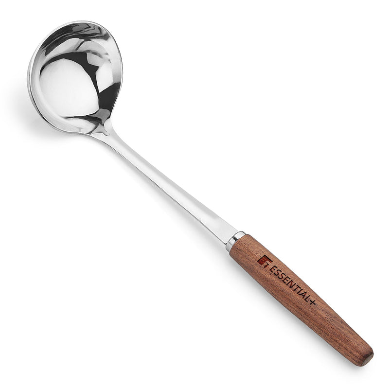 Bergner Essential Plus Stainless Steel 32cm Ladle with Wooden Handle