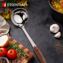 Bergner Essential Plus Stainless Steel 32cm Ladle with Wooden Handle