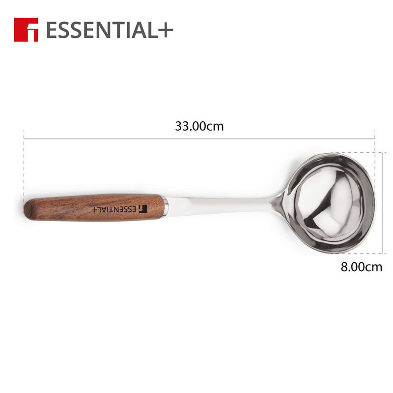 Bergner Essential Plus Stainless Steel 32cm Ladle with Wooden Handle