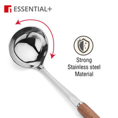Bergner Essential Plus Stainless Steel 32cm Ladle with Wooden Handle