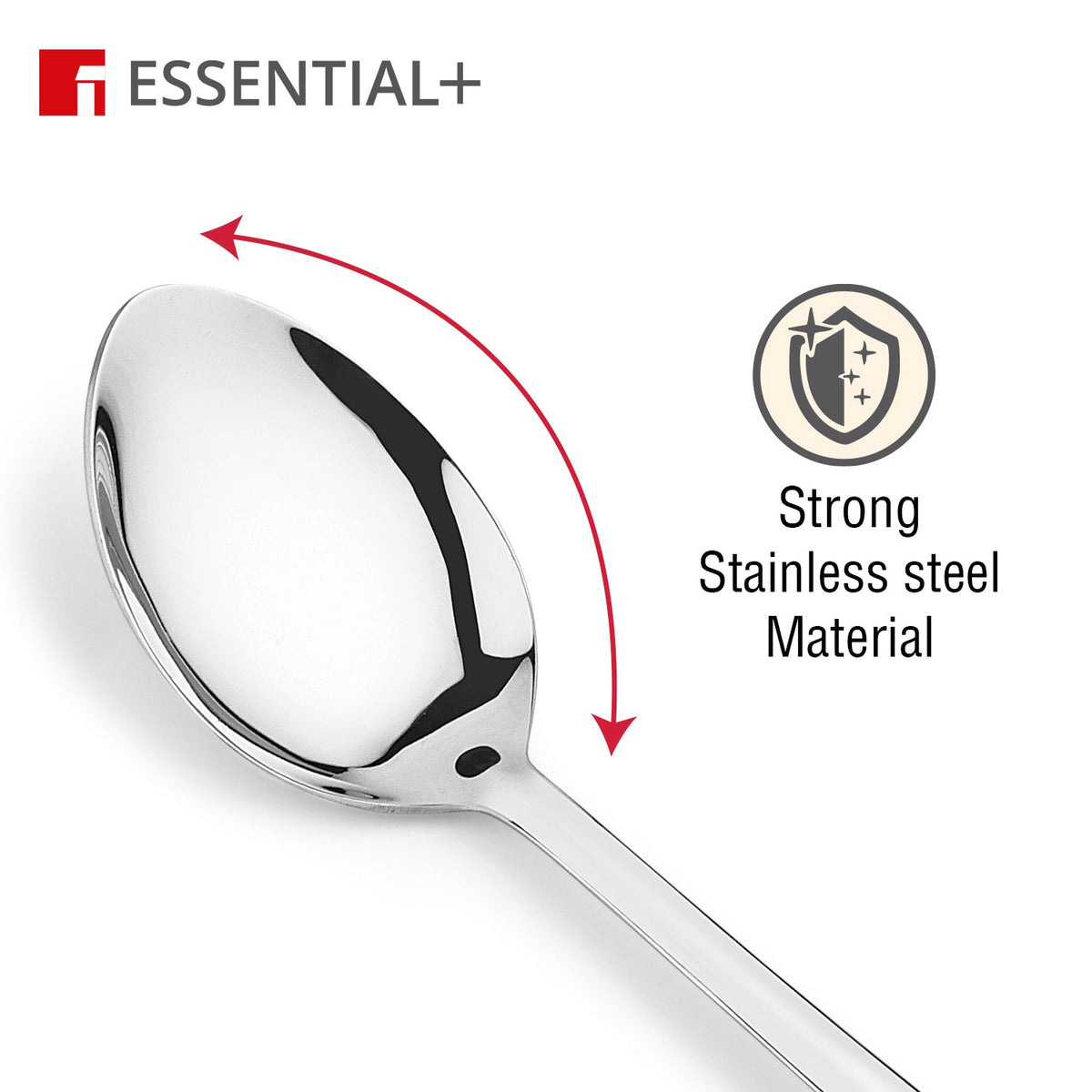 Bergner Essential Plus Stainless Steel 34cm Solid Spoon with Wooden Handle