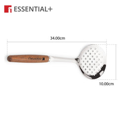 Bergner Essential Plus Stainless Steel 34cm Skimmer with Wooden Handle