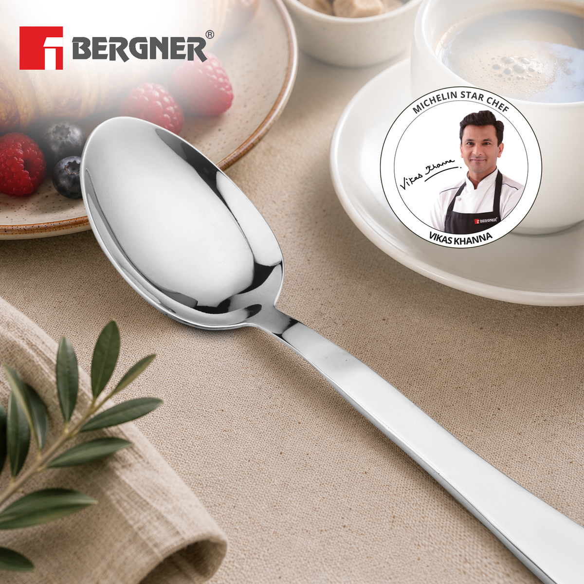 Bergner Argent Stainless Steel Serving Spoon 24 cm