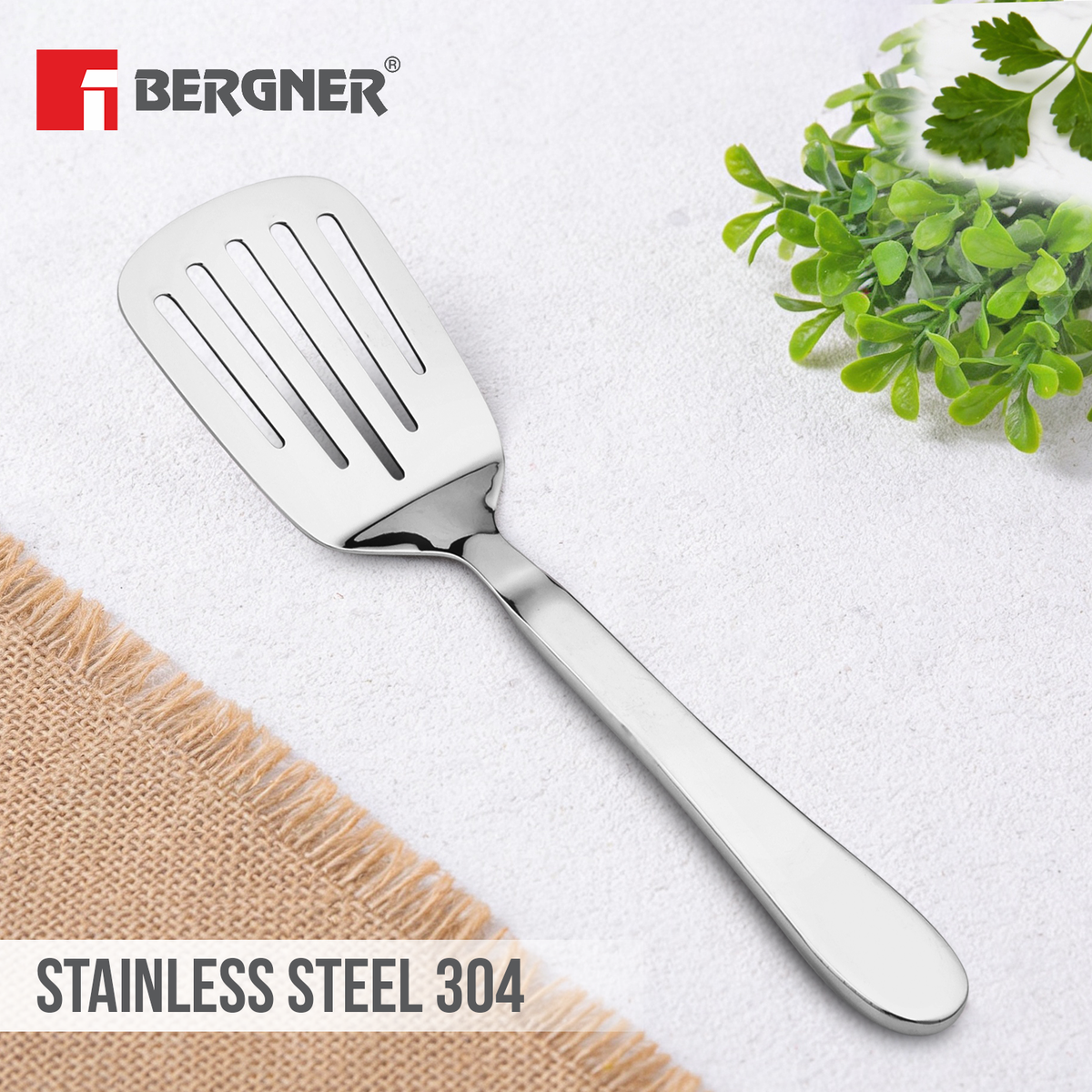 Bergner Argent Stainless Steel Slotted Turner 24cm