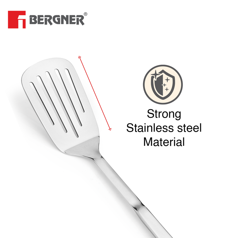 Bergner Argent Stainless Steel Slotted Turner 31 cm