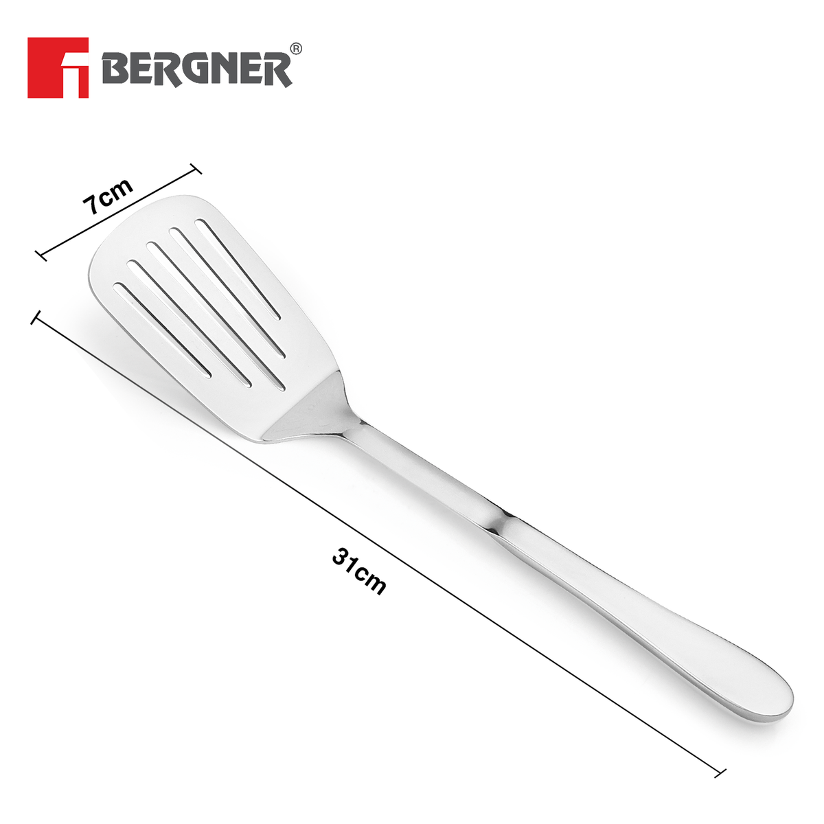 Bergner Argent Stainless Steel Slotted Turner 31 cm