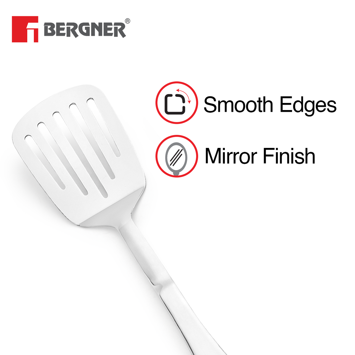 Bergner Argent Stainless Steel Slotted Turner 31 cm