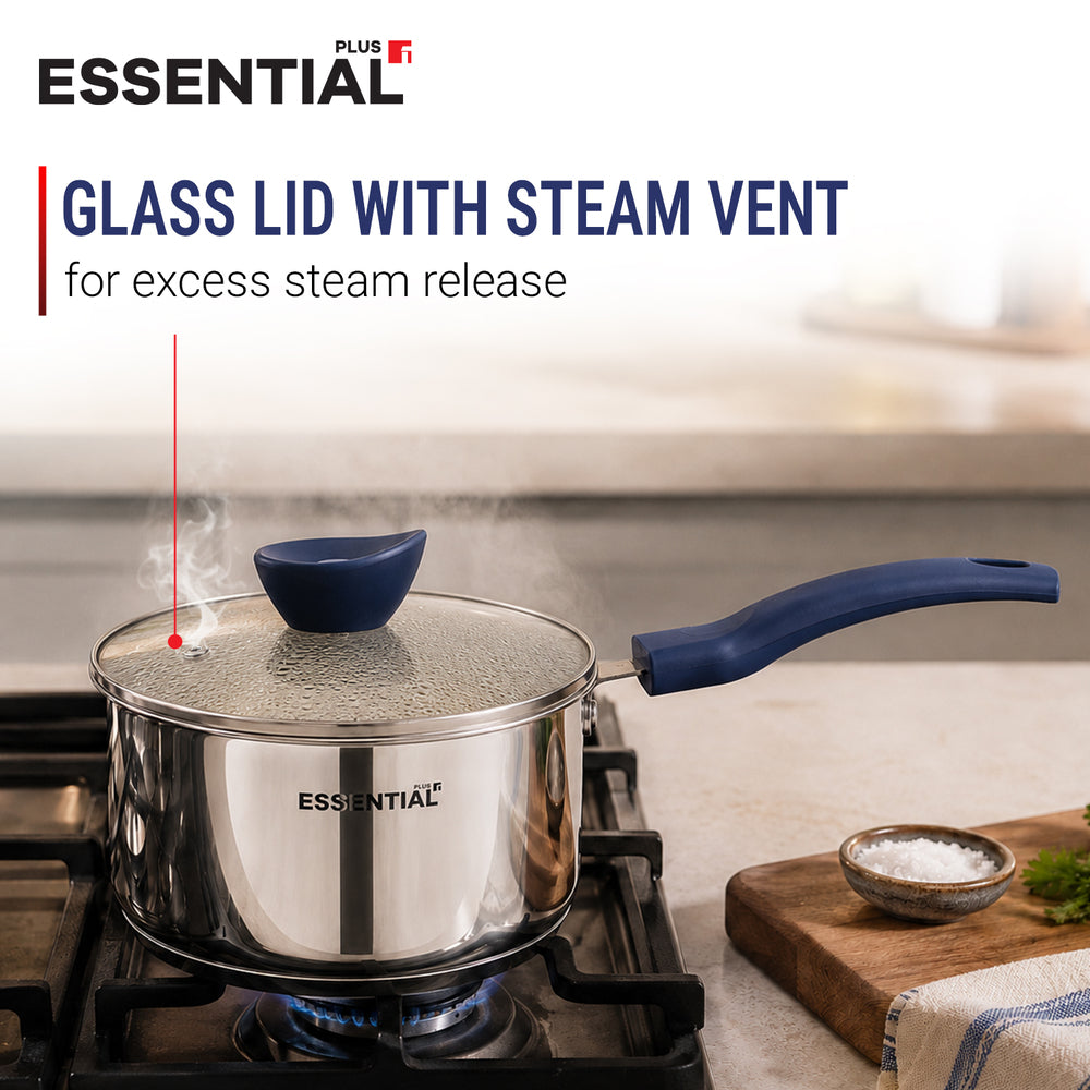 Bergner Essential Plus Stainless Steel 5 Pcs Cookware Set | Induction Compatible