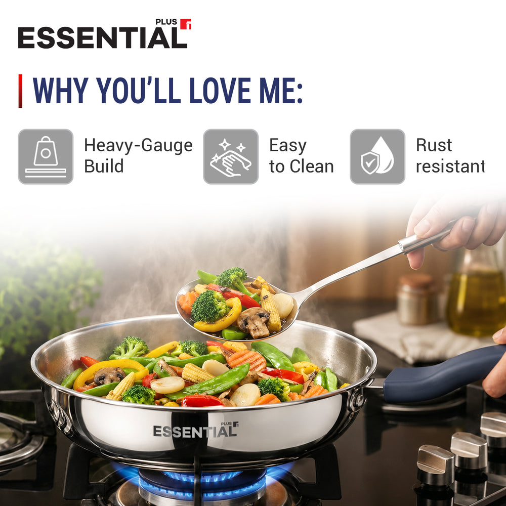 Bergner Essential Plus Stainless Steel 5 Pcs Cookware Set | Induction Compatible