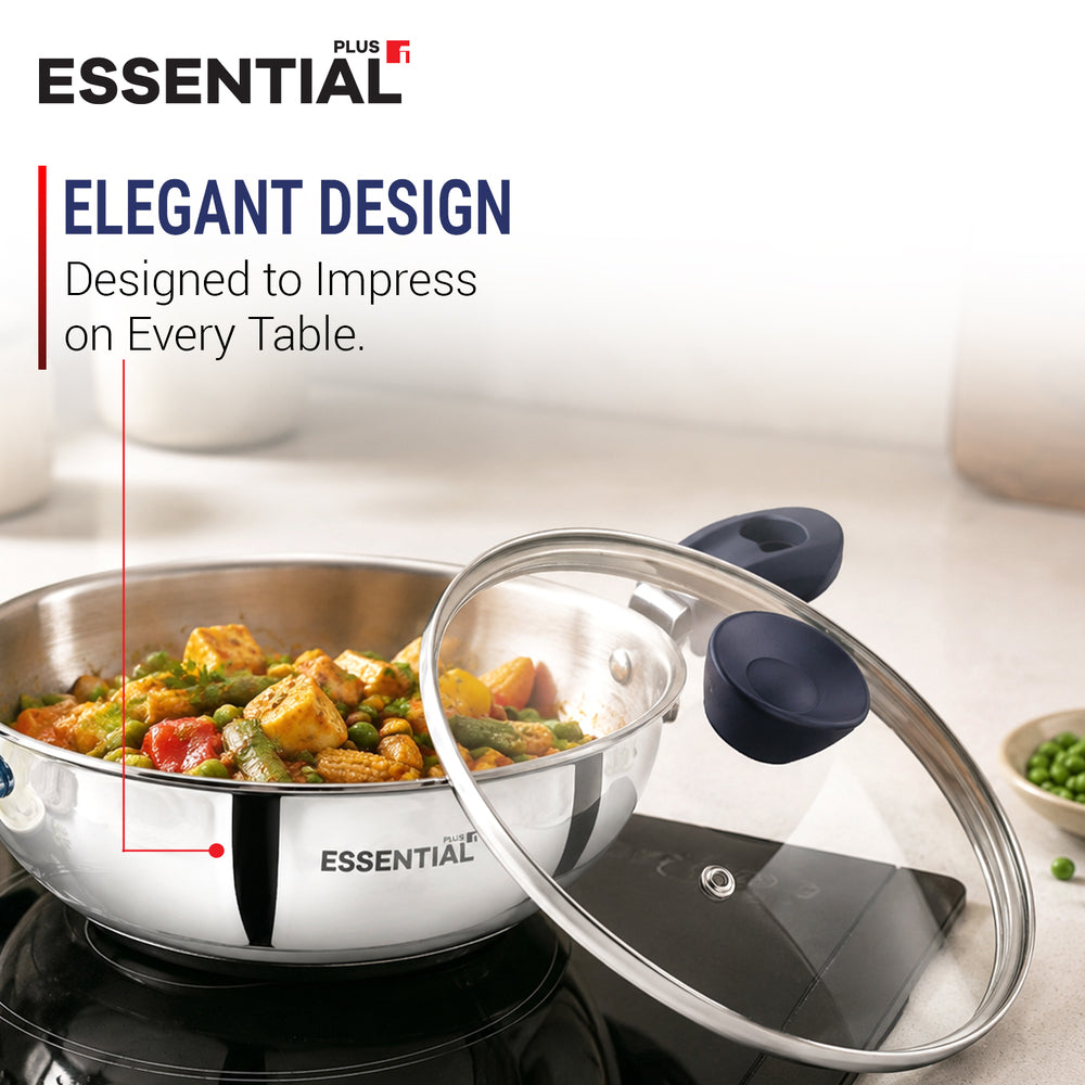 Bergner Essential Plus Stainless Steel 5 Pcs Cookware Set | Induction Compatible