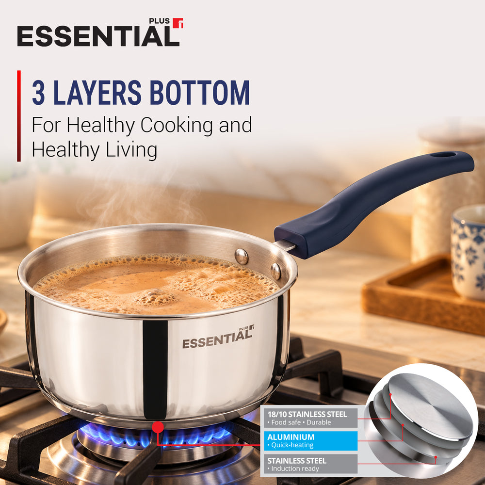 Bergner Essential Plus Stainless Steel 5 Pcs Cookware Set | Induction Compatible