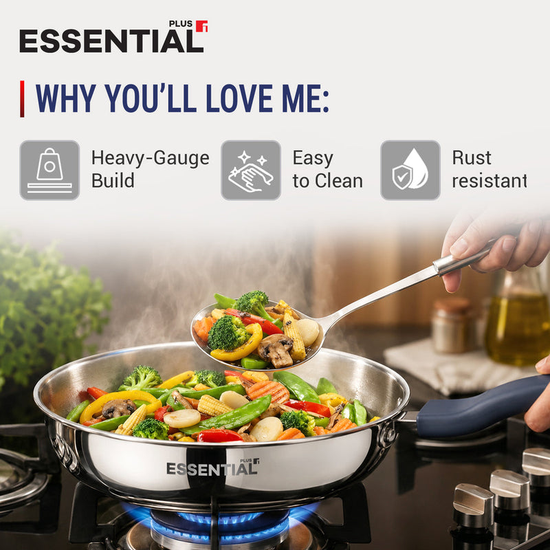 Bergner Essential Plus Stainless Steel 5 Pcs Cookware Set | Induction Compatible