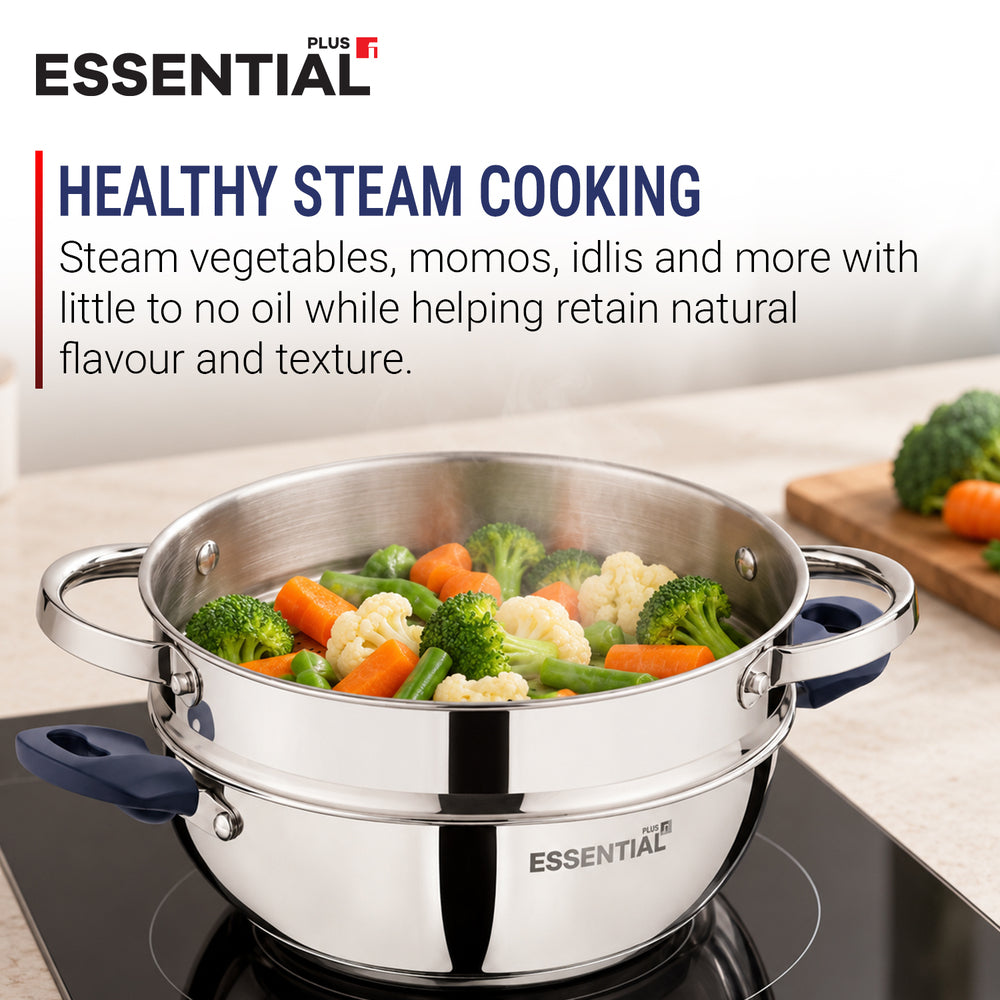 Bergner Essential Plus Stainless Steel 5 Pcs Cookware Set | Induction Compatible