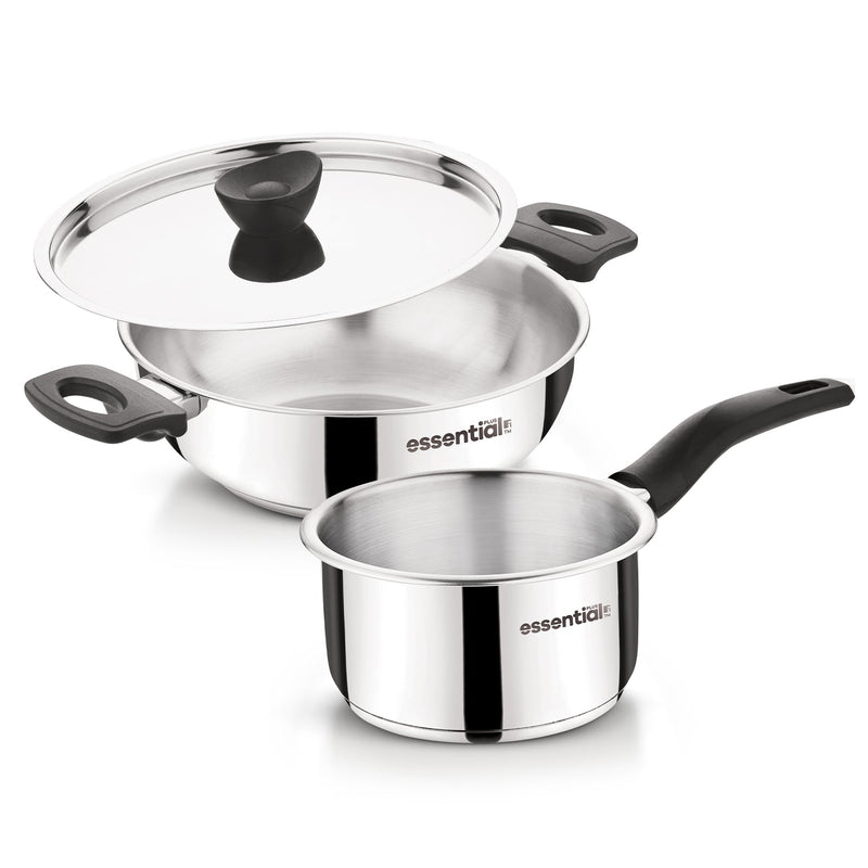 Bergner Essential Plus Stainless Steel 3 Pcs Cookware Set