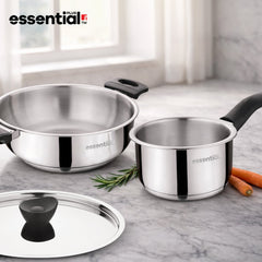 Bergner Essential Plus Stainless Steel 3 Pcs Cookware Set
